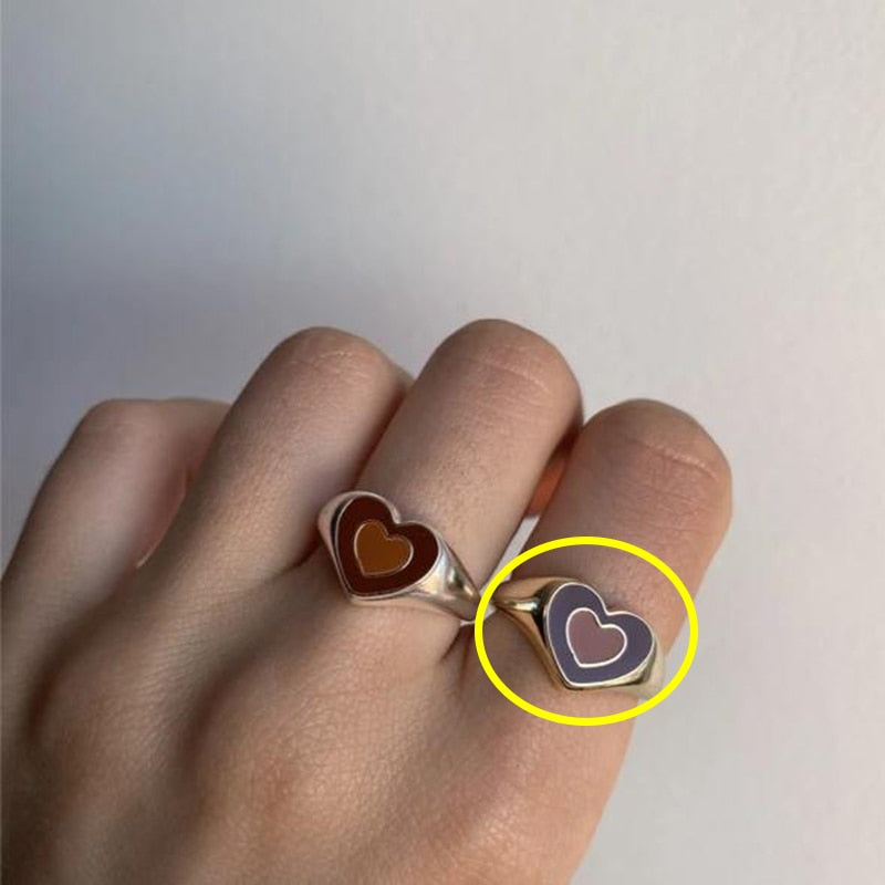 Creative Love Heart Ring – Elegant Alloy Ring with Color Retention Electroplating, Available in Sizes 6/7/8, Packaged in a Bubble Bag