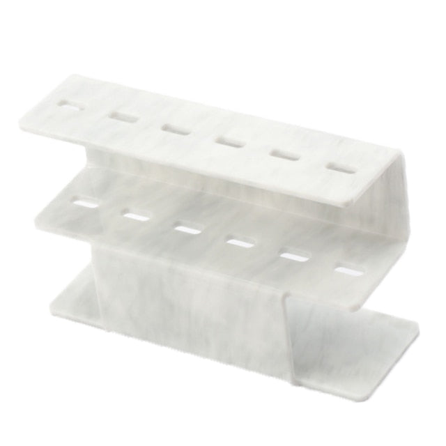 8-Hole Dust-Proof Acrylic Eyelash Tweezers Holder – Marble Tweezer Stand Display Organizer with Cover for Lash Extensions (Black)