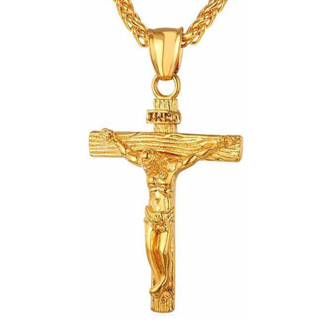 Elegant Christian Cross Necklace – Titanium and Stainless Steel Pendant, Stylish Gold and Black Choker for Men and Women, Perfect Gift for All Occasions