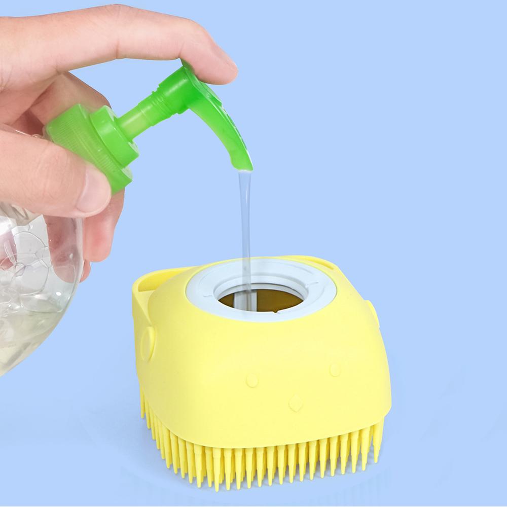 Cute Dog Bath Brush – Soft Silicone Pet Grooming Tool for Gentle and Effective Cleaning, Massaging & Shedding Removal