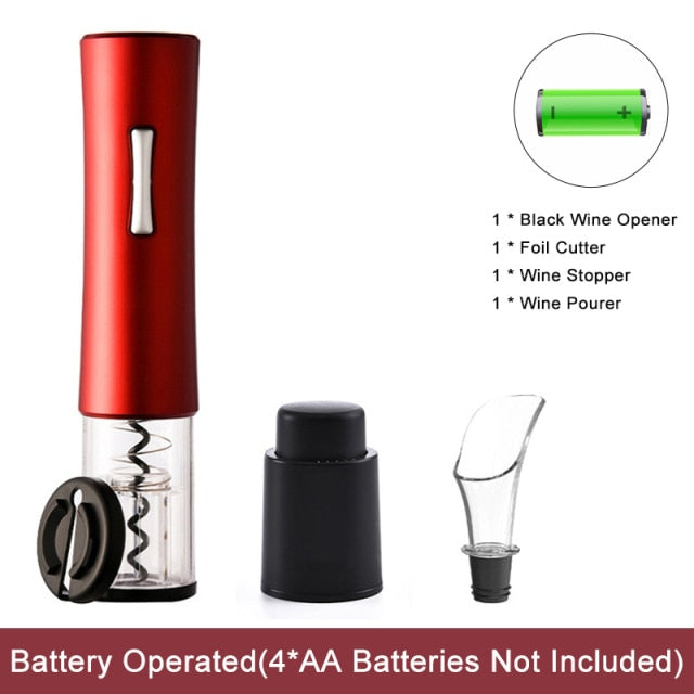 Automatic Wine Bottle Opener – Rechargeable Electric Corkscrew with Foil Cutter, 2-in-1 Aerator Pourer, and Vacuum Stopper – Cordless and Stylish Wine Opener