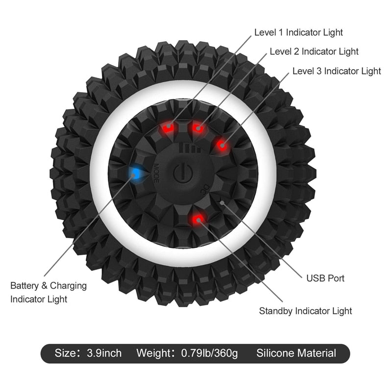 Electric Massage Ball with 4-Speed Vibration, Deep Tissue Muscle Massager for Pain Relief & Recovery, Ideal for Myofascial Release, Trigger Points, and Physical Therapy