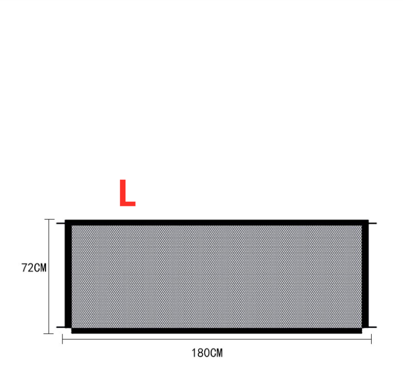 Black Foldable Pet Safety Gate – 70-Inch Extra-Wide Portable Mesh Barrier, Adjustable Magic Corridor Fence for Dogs, Hallways, Doorways, and Stairs