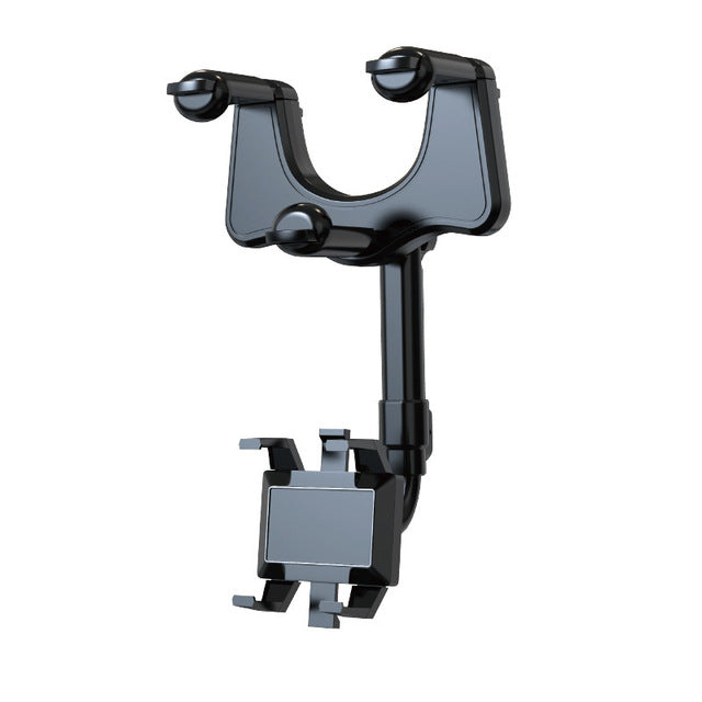 360° Rotatable Smartphone Car Holder, Adjustable Telescopic Phone Mount, Rearview Mirror Bracket for Hands-Free Driving