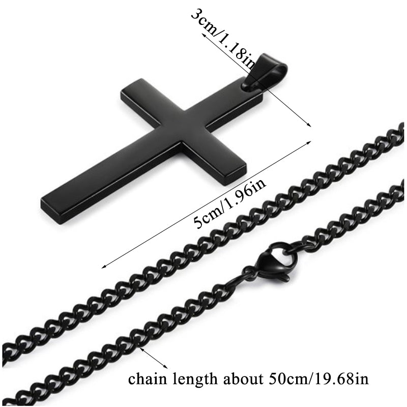 Elegant Christian Cross Necklace – Titanium and Stainless Steel Pendant, Stylish Gold and Black Choker for Men and Women, Perfect Gift for All Occasions