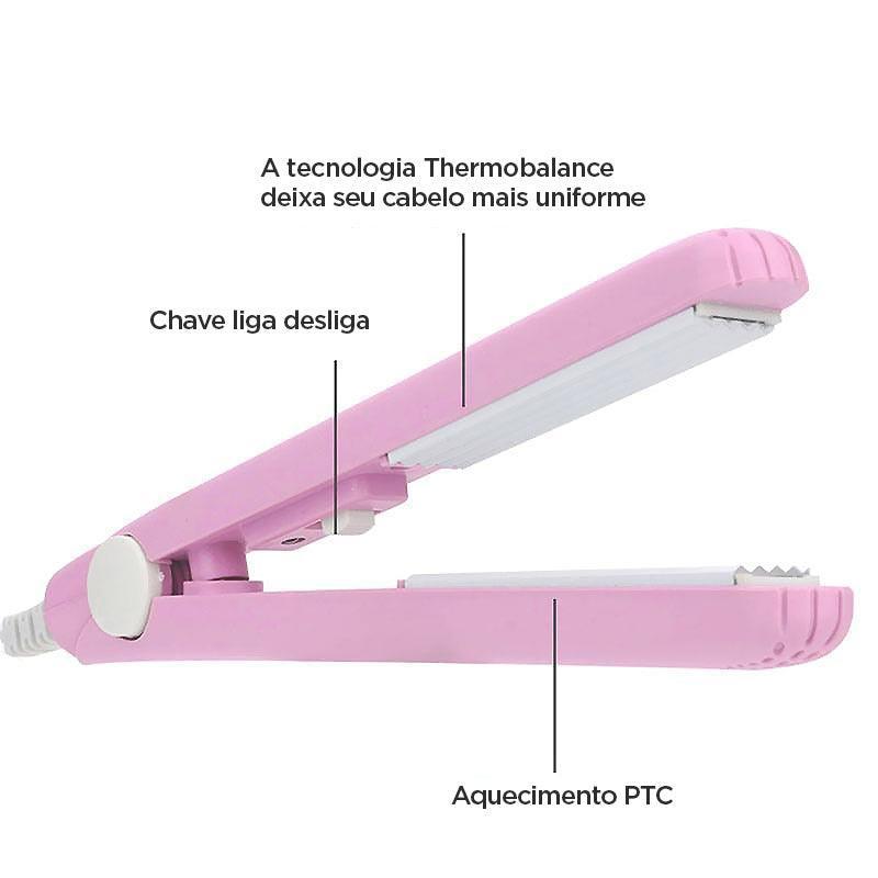 Mini Ceramic Hair Straightener – Portable Hair Curler and Styler, Compact Design with Protective Case, Suitable for All Hair Types