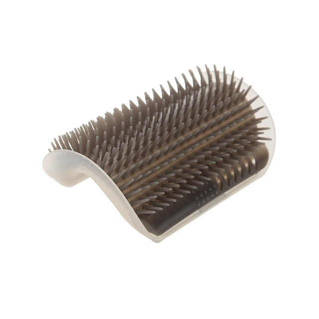 Cat Self-Groomer Corner Brush – Wall-Mounted Cat Massage Brush with Catnip Attraction, Easy to Install and Clean, Reduces Shedding and Hairballs