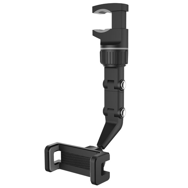 360° Rotatable Smartphone Car Holder, Adjustable Telescopic Phone Mount, Rearview Mirror Bracket for Hands-Free Driving