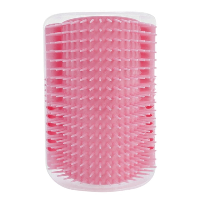 Cat Self-Groomer Corner Brush – Wall-Mounted Cat Massage Brush with Catnip Attraction, Easy to Install and Clean, Reduces Shedding and Hairballs