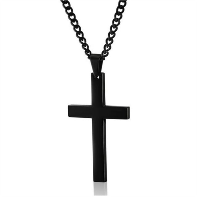 Elegant Christian Cross Necklace – Titanium and Stainless Steel Pendant, Stylish Gold and Black Choker for Men and Women, Perfect Gift for All Occasions