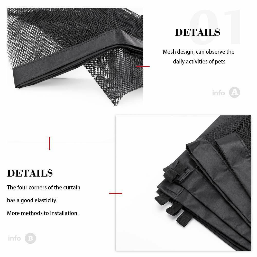 Black Foldable Pet Safety Gate – 70-Inch Extra-Wide Portable Mesh Barrier, Adjustable Magic Corridor Fence for Dogs, Hallways, Doorways, and Stairs