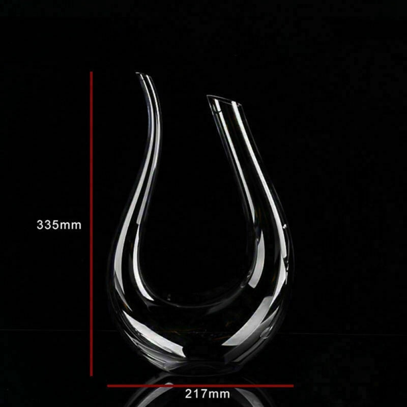 Crystal U-Shaped Wine Decanter – 1500ml Glass Aerator for Red & White Wines, Hand-Blown Lead-Free Carafe