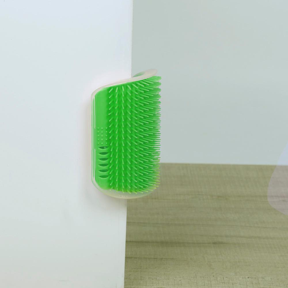 Cat Self-Groomer Corner Brush – Wall-Mounted Cat Massage Brush with Catnip Attraction, Easy to Install and Clean, Reduces Shedding and Hairballs