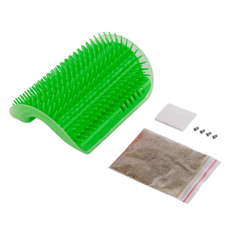 Cat Self-Groomer Corner Brush – Wall-Mounted Cat Massage Brush with Catnip Attraction, Easy to Install and Clean, Reduces Shedding and Hairballs