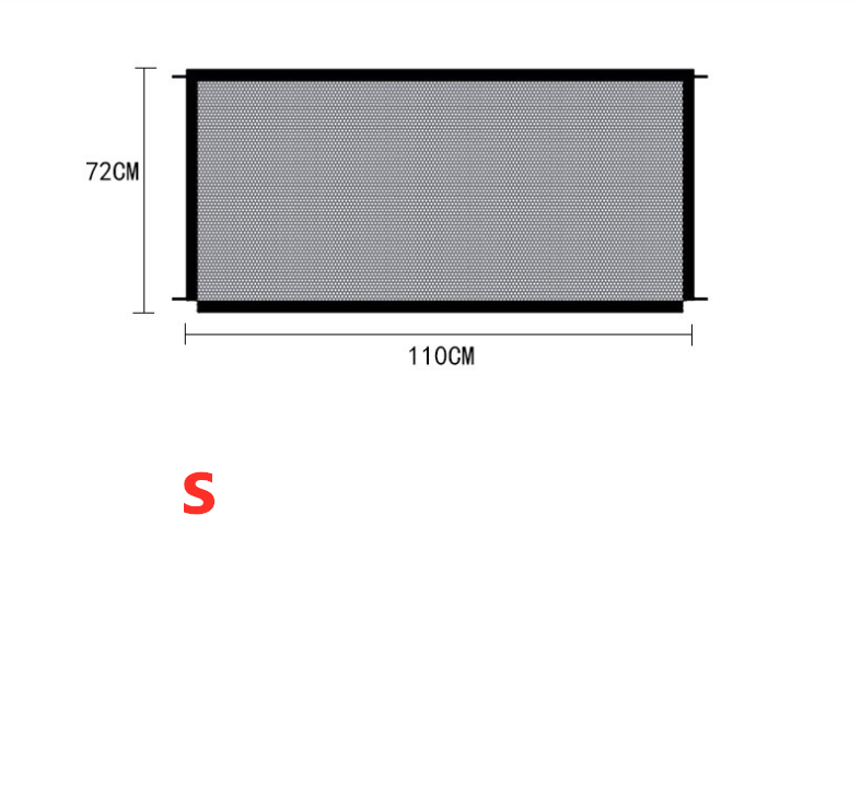 Black Foldable Pet Safety Gate – 70-Inch Extra-Wide Portable Mesh Barrier, Adjustable Magic Corridor Fence for Dogs, Hallways, Doorways, and Stairs