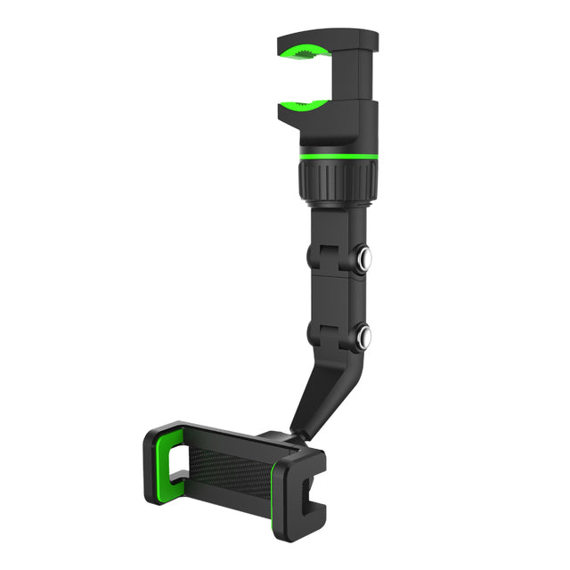 360° Rotatable Smartphone Car Holder, Adjustable Telescopic Phone Mount, Rearview Mirror Bracket for Hands-Free Driving