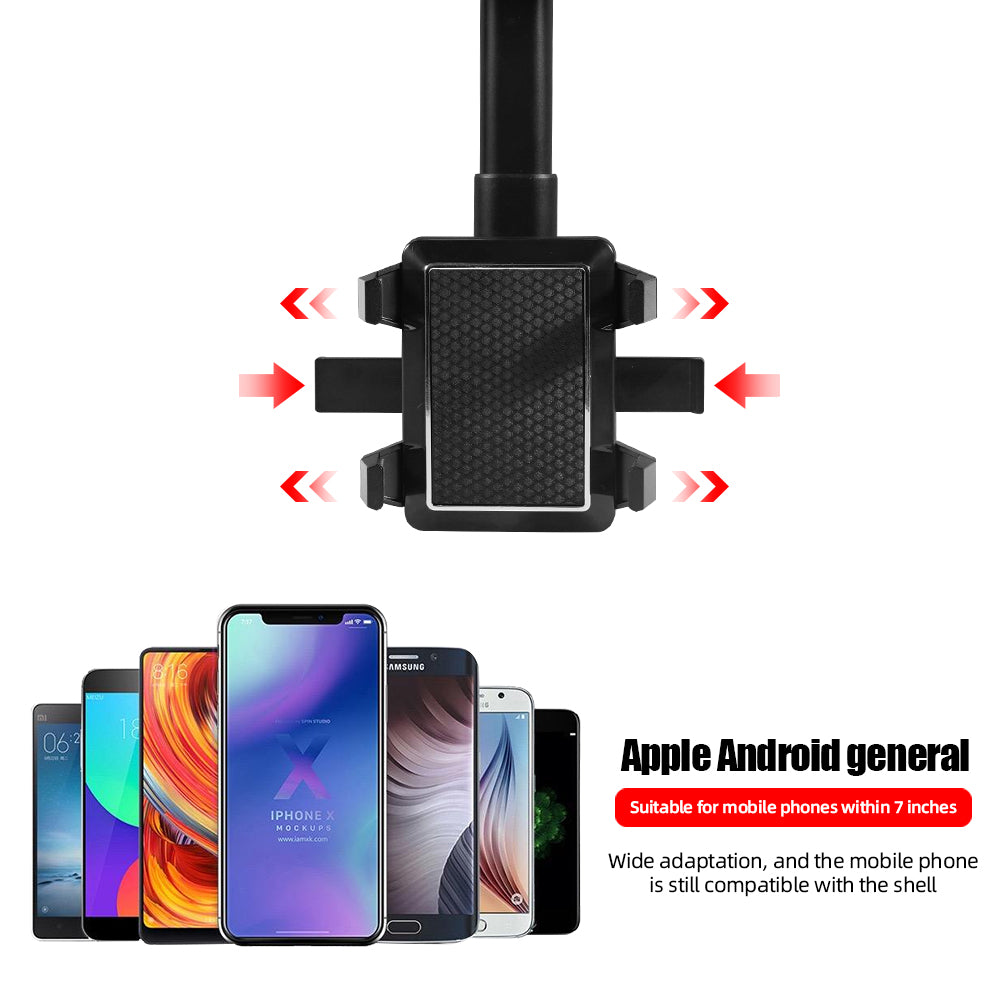 360° Rotatable Smartphone Car Holder, Adjustable Telescopic Phone Mount, Rearview Mirror Bracket for Hands-Free Driving