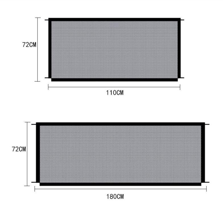 Black Foldable Pet Safety Gate – 70-Inch Extra-Wide Portable Mesh Barrier, Adjustable Magic Corridor Fence for Dogs, Hallways, Doorways, and Stairs