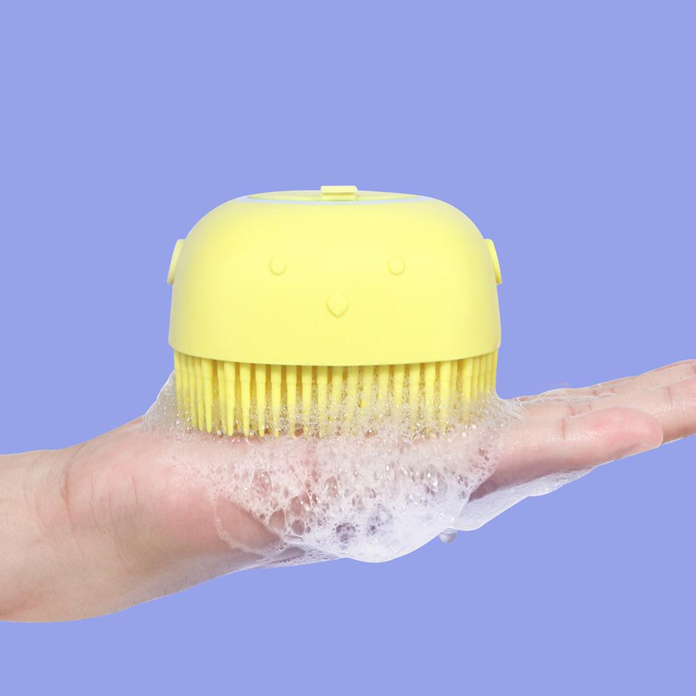 Cute Dog Bath Brush – Soft Silicone Pet Grooming Tool for Gentle and Effective Cleaning, Massaging & Shedding Removal