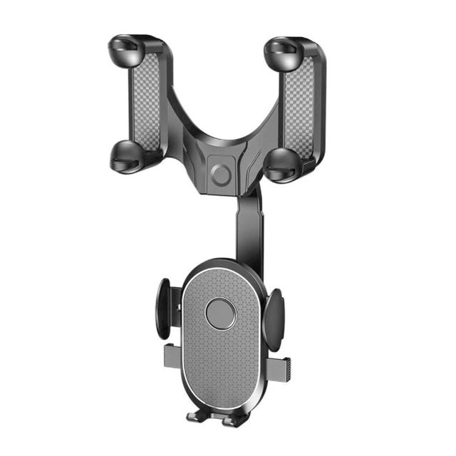 360° Rotatable Smartphone Car Holder, Adjustable Telescopic Phone Mount, Rearview Mirror Bracket for Hands-Free Driving