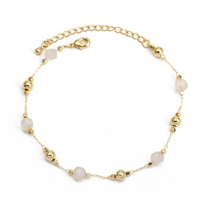 Elegant Charm Bracelet – High-Quality Copper with Pearls and Natural Stones, Perfect Accessory for Any Outfit, Ideal Gift for All Occasions