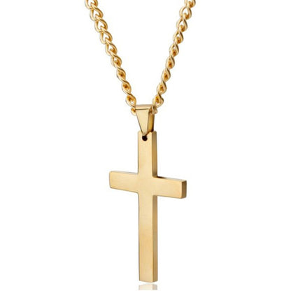 Elegant Christian Cross Necklace – Titanium and Stainless Steel Pendant, Stylish Gold and Black Choker for Men and Women, Perfect Gift for All Occasions