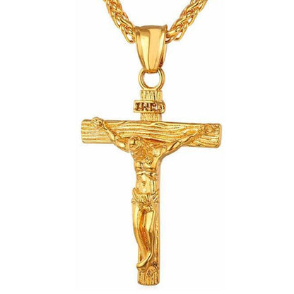 Elegant Christian Cross Necklace – Titanium and Stainless Steel Pendant, Stylish Gold and Black Choker for Men and Women, Perfect Gift for All Occasions