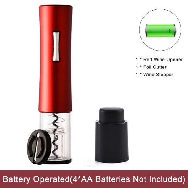 Automatic Wine Bottle Opener – Rechargeable Electric Corkscrew with Foil Cutter, 2-in-1 Aerator Pourer, and Vacuum Stopper – Cordless and Stylish Wine Opener
