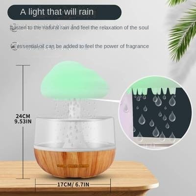 Desktop Rain Cloud Humidifier – Ultrasonic Cool Mist Air Humidifier with LED Light, Quiet Operation, and 7 Color Options for Home and Office Use