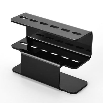 8-Hole Dust-Proof Acrylic Eyelash Tweezers Holder – Marble Tweezer Stand Display Organizer with Cover for Lash Extensions (Black)