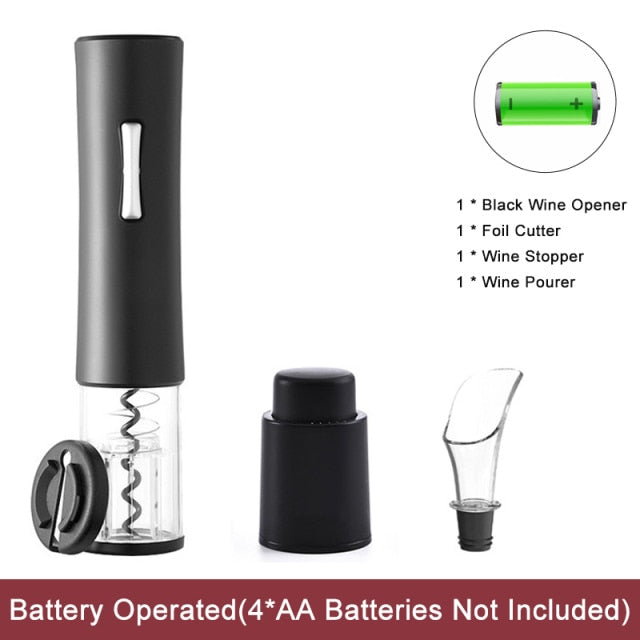 Automatic Wine Bottle Opener – Rechargeable Electric Corkscrew with Foil Cutter, 2-in-1 Aerator Pourer, and Vacuum Stopper – Cordless and Stylish Wine Opener