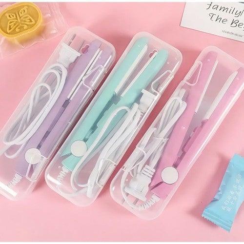 Mini Ceramic Hair Straightener – Portable Hair Curler and Styler, Compact Design with Protective Case, Suitable for All Hair Types