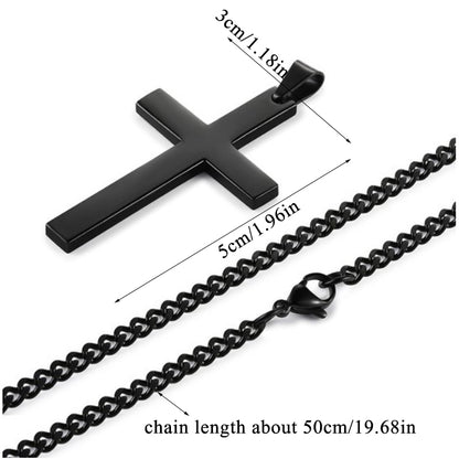 Elegant Christian Cross Necklace – Titanium and Stainless Steel Pendant, Stylish Gold and Black Choker for Men and Women, Perfect Gift for All Occasions