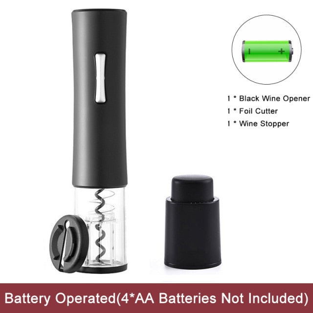 Automatic Wine Bottle Opener – Rechargeable Electric Corkscrew with Foil Cutter, 2-in-1 Aerator Pourer, and Vacuum Stopper – Cordless and Stylish Wine Opener