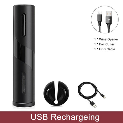 Automatic Wine Bottle Opener – Rechargeable Electric Corkscrew with Foil Cutter, 2-in-1 Aerator Pourer, and Vacuum Stopper – Cordless and Stylish Wine Opener