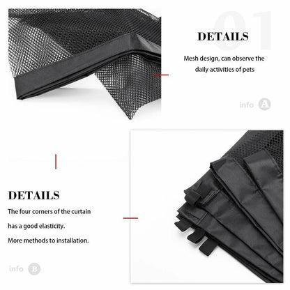 Black Foldable Pet Safety Gate – 70-Inch Extra-Wide Portable Mesh Barrier, Adjustable Magic Corridor Fence for Dogs, Hallways, Doorways, and Stairs