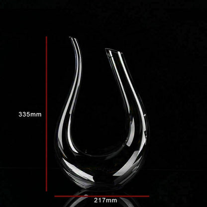 Crystal U-Shaped Wine Decanter – 1500ml Glass Aerator for Red & White Wines, Hand-Blown Lead-Free Carafe