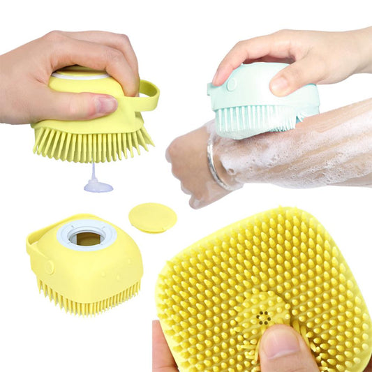 Cute Dog Bath Brush – Soft Silicone Pet Grooming Tool for Gentle and Effective Cleaning, Massaging & Shedding Removal