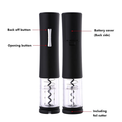Automatic Wine Bottle Opener – Rechargeable Electric Corkscrew with Foil Cutter, 2-in-1 Aerator Pourer, and Vacuum Stopper – Cordless and Stylish Wine Opener