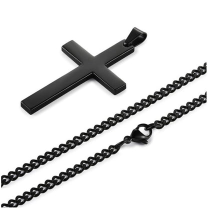 Elegant Christian Cross Necklace – Titanium and Stainless Steel Pendant, Stylish Gold and Black Choker for Men and Women, Perfect Gift for All Occasions